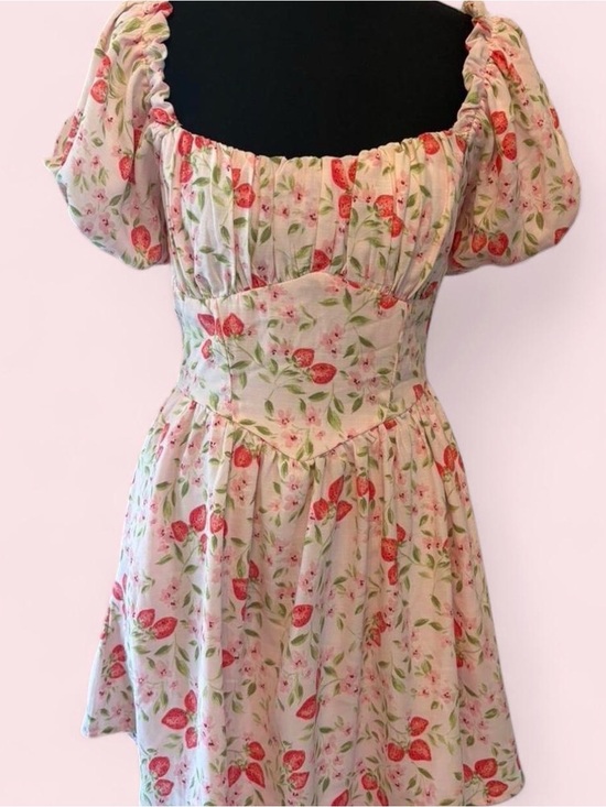 Trixxi Dresses & Skirts - Trixxi Pink Floral Puff Sleeve Mini Dress